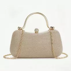 Bolsa feminina de festa e balada com lantejoulas, modelo mão/transversal