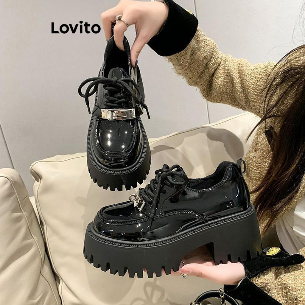 Lovito Sapatos Casuais Estilo Mary Jane Moda Coreana Com Fivela De Metal Para Mu