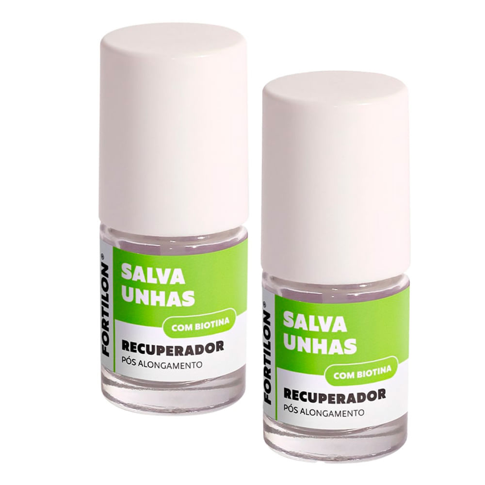 Kit 2 Salva Unhas Fortilon Recuperador Pós Alongamento 7ml