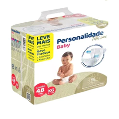Fralda Descartável XG Bebe Infantil Personalidade Baby Total Care Bag 48un