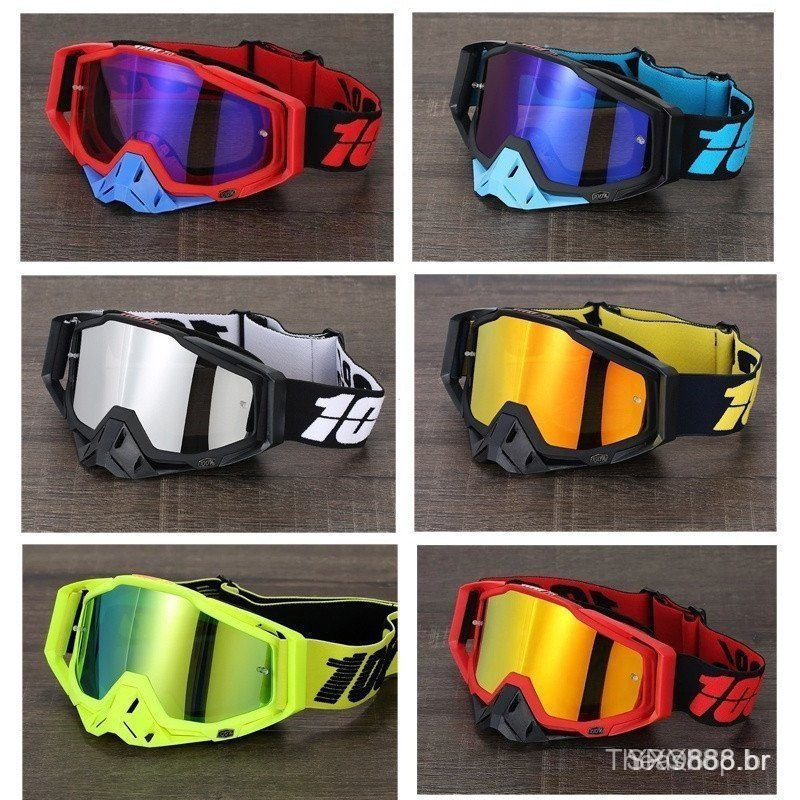 Capacete com óculos de proteção para motocicleta, adequado para motocicletas Off-Road, ATV, MX, MTB, uso ao ar livre e à