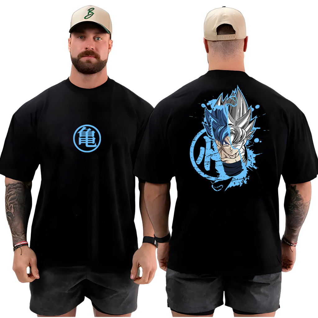 Camiseta Camisa Oversized Para Treino Estampa Goku Top Academia Musculação 100% Algodão