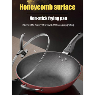 【Resistente ao Calor】Flat Bottom Iron Wok Pan Wok/Antiaderente/Panela de Ferro Fundido