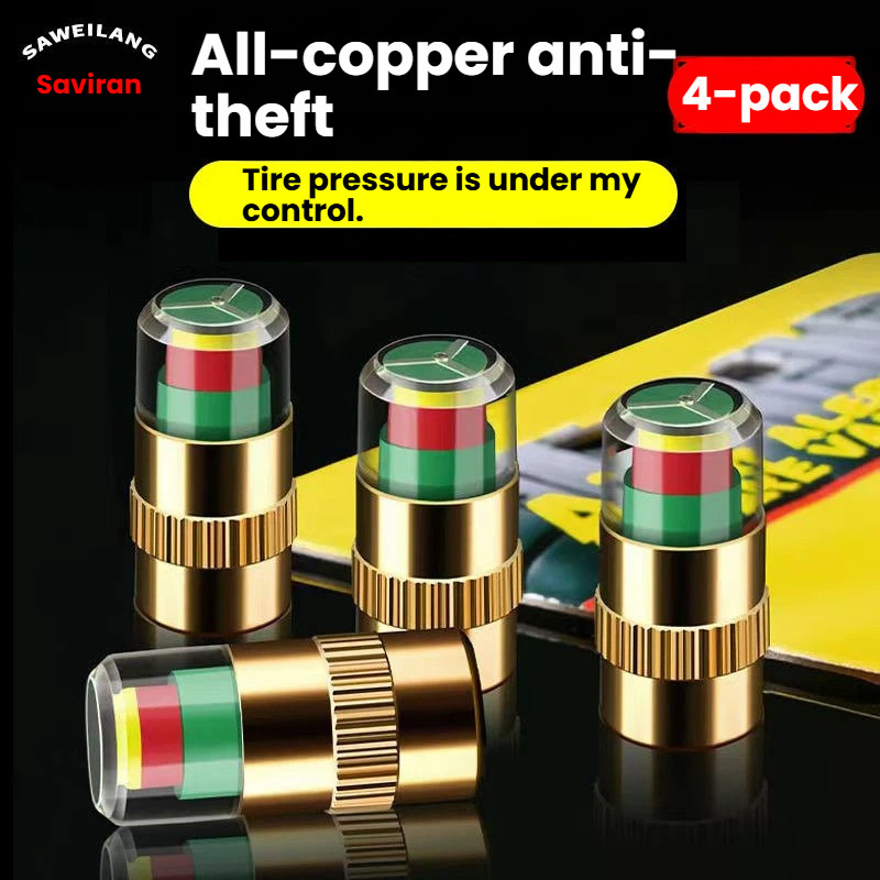 4 Pcs Sensor Universal De Tampa De Válvula-Indicador De Pressão De Pneus Para Carros-Monitoramento De Alarme-Ferramenta 