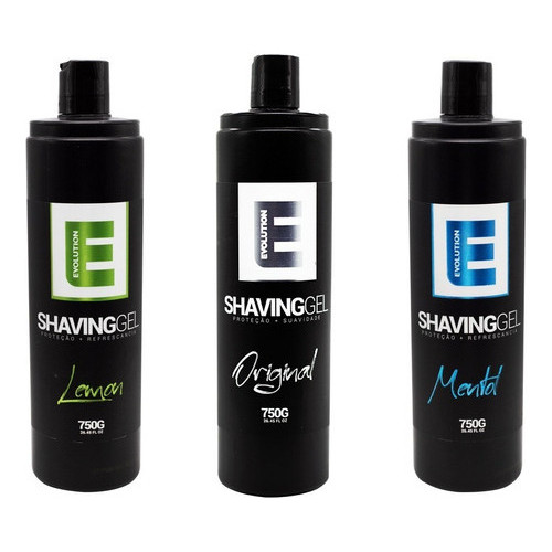 3 Uni Shaving Gel 750ml - Lemon + Menthol + Neutro Evolution