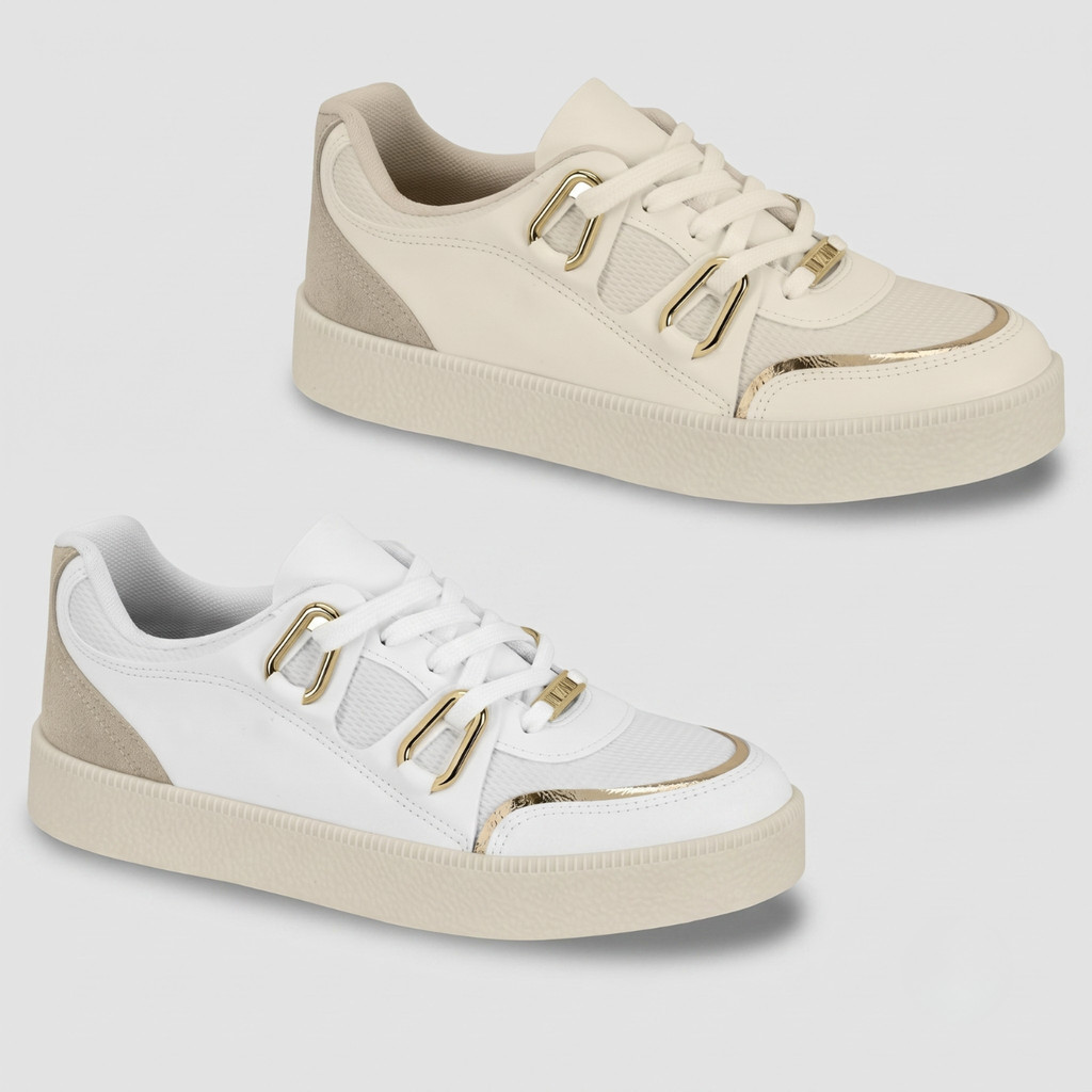 Tênis Feminino Vizzano Casual Detalhe Dourados Original