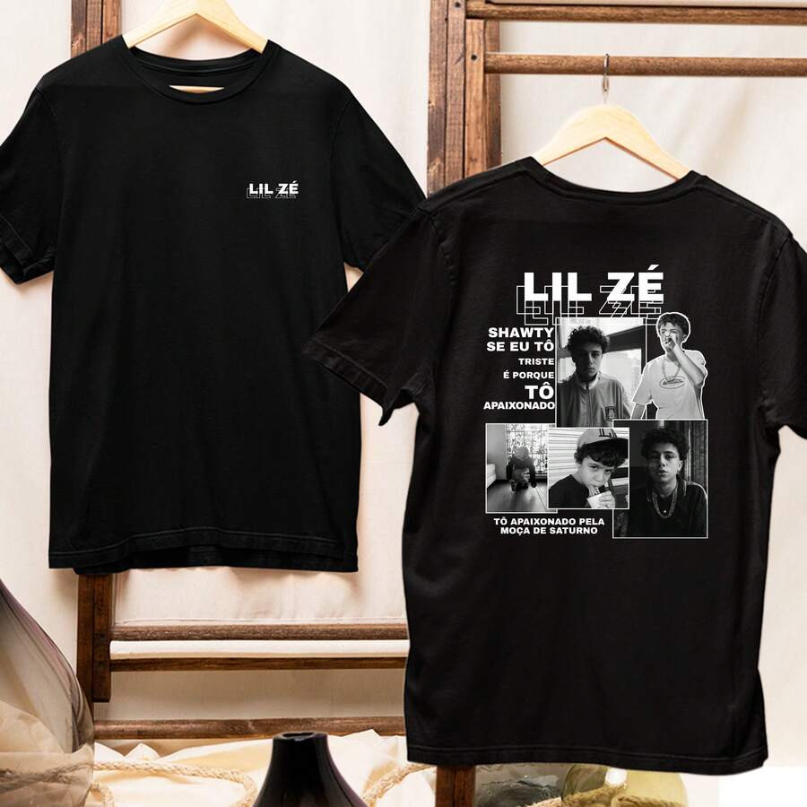 Camiseta Feminina Estampa Lil Ze Moderna Estilosa Confortável Moda Feminina Casual Tendência