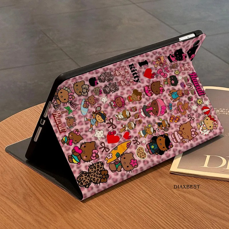 Capa Hello Kitty de Verão Silicone Para Samsung Galaxy Tab A9 A9+ S6 Lite S7 S8