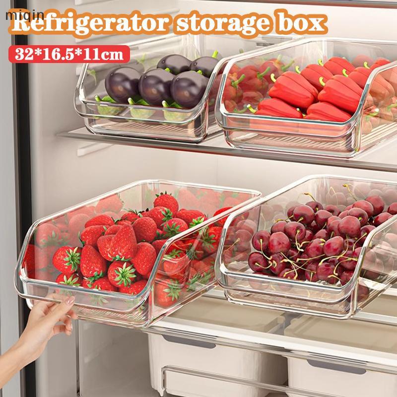 2pcs/3pcs/4pcs Organizador De Geladeira Transparente Gaveta Aberta Sna Caixa De Armazenamento Recipiente Multifuncional 