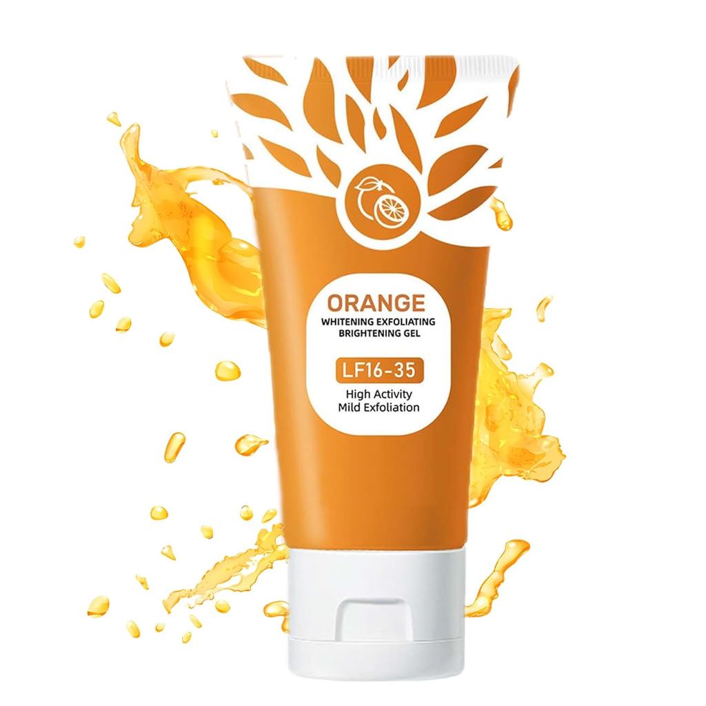 Gel Esfoliante de Enzimas de Laranja para Rosto e Corpo, Esfoliante Suave de Laranja com Limpeza Profunda, Remoção de Cr