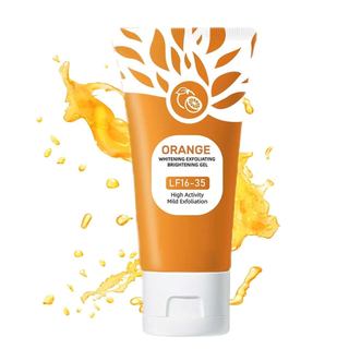 Gel Esfoliante de Enzimas de Laranja para Rosto e Corpo, Esfoliante Suave de Laranja com Limpeza Profunda, Remoção de Cr