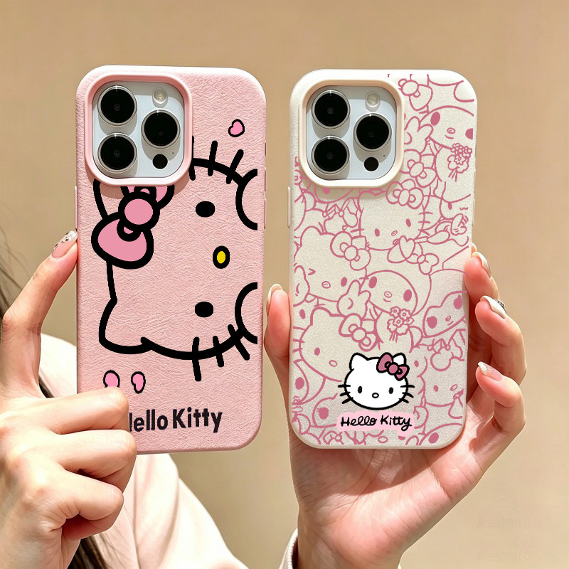 Capa Facial Hello Kitty Em Tela Cheia Para Samsung Galaxy S26 Plus Ultra FE S23 S24 S25 A57 A37 A27 A07 A17 A15 Silicone