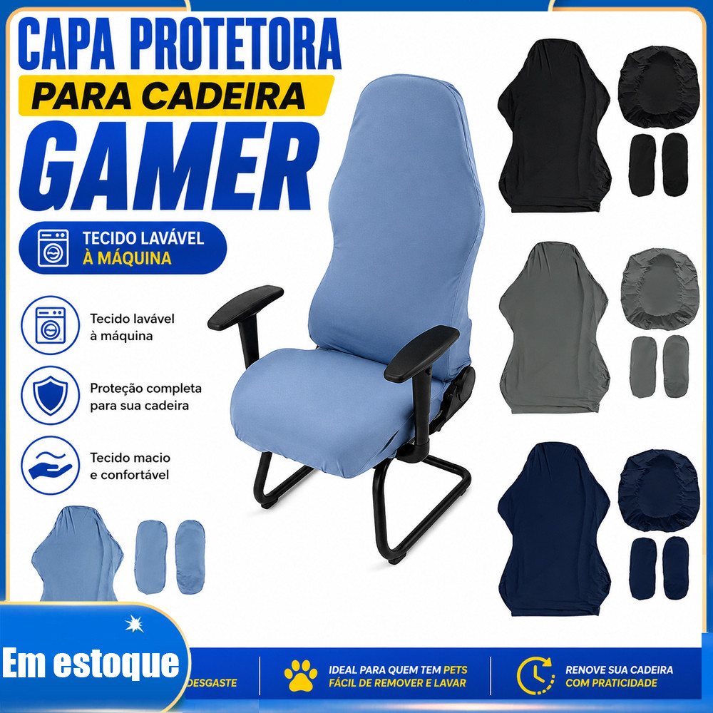 Capa de Cadeira Gamer para Sala de Jogos, Escritório e Casa, Ajuda a Evitar Manchas, Poeira, Pelos e Desgaste Diário
