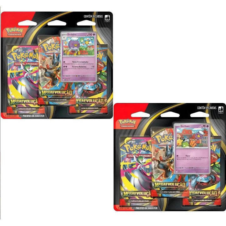 Blister Triplo Pokémon : Megaevolução Drifblim ou Drifloon - Copag