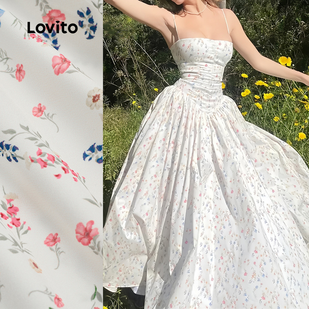 Lovito Férias Vestido Clássico E Versátil Com Pregas Drapeadas Para Primavera/ve