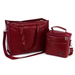 Kit Bolsa Tote Pro com Alça + Térmica Move Média Vermelho Cereja