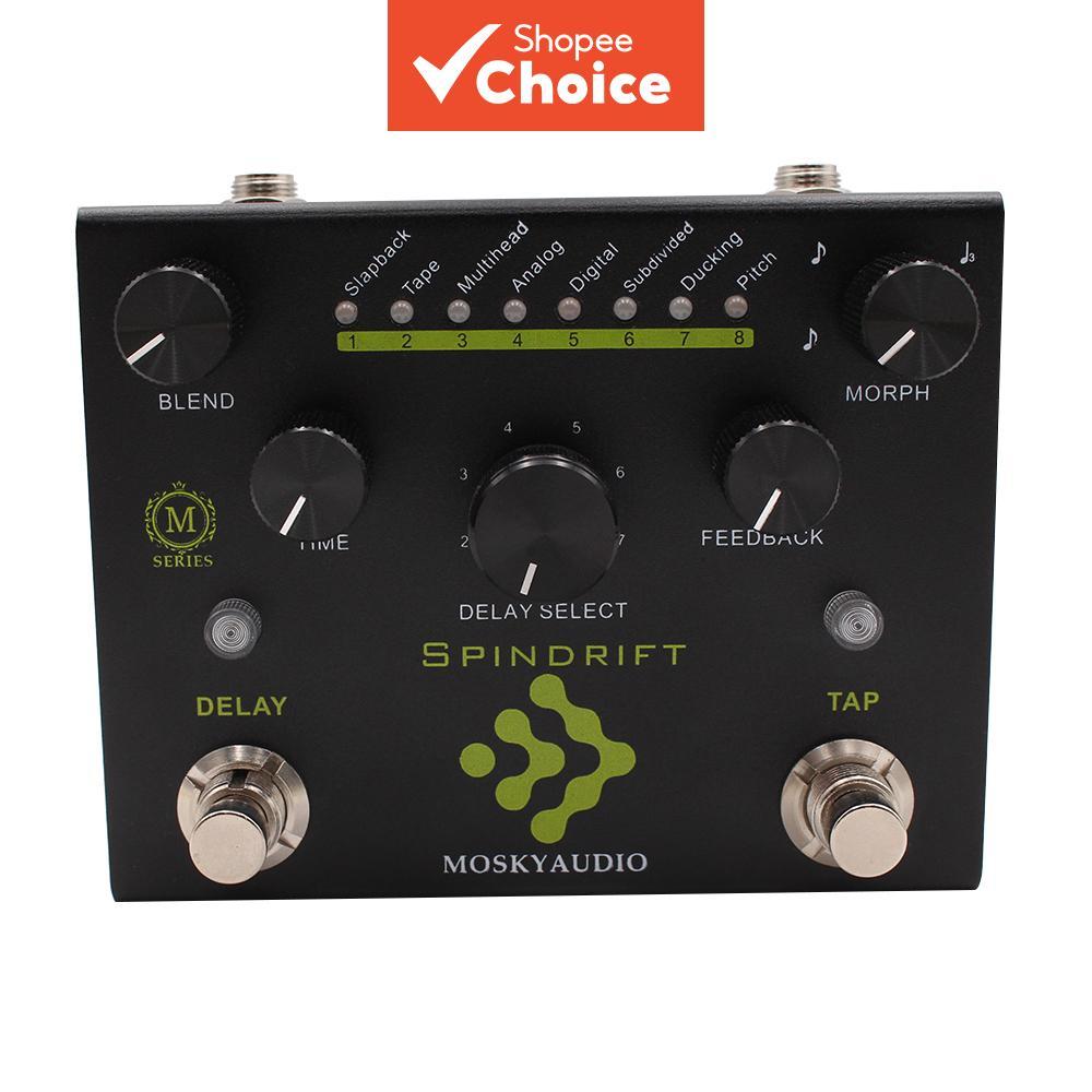 Pedal De Guitarra Com Atraso Digital MOSKY Spindrift Efeitos De Torneira , 8 Modos De , Acessório De Instrumento De Baix