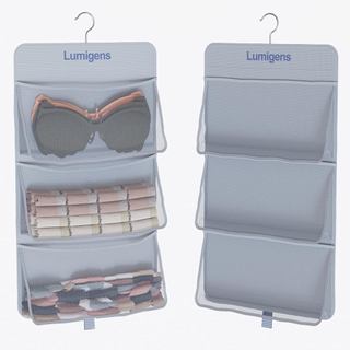Organizador de Meias e Roupas Íntimas Lumigens, Organizador de Armário Suspenso com Bolsos, Cabide para Sutiãs com Rotaç