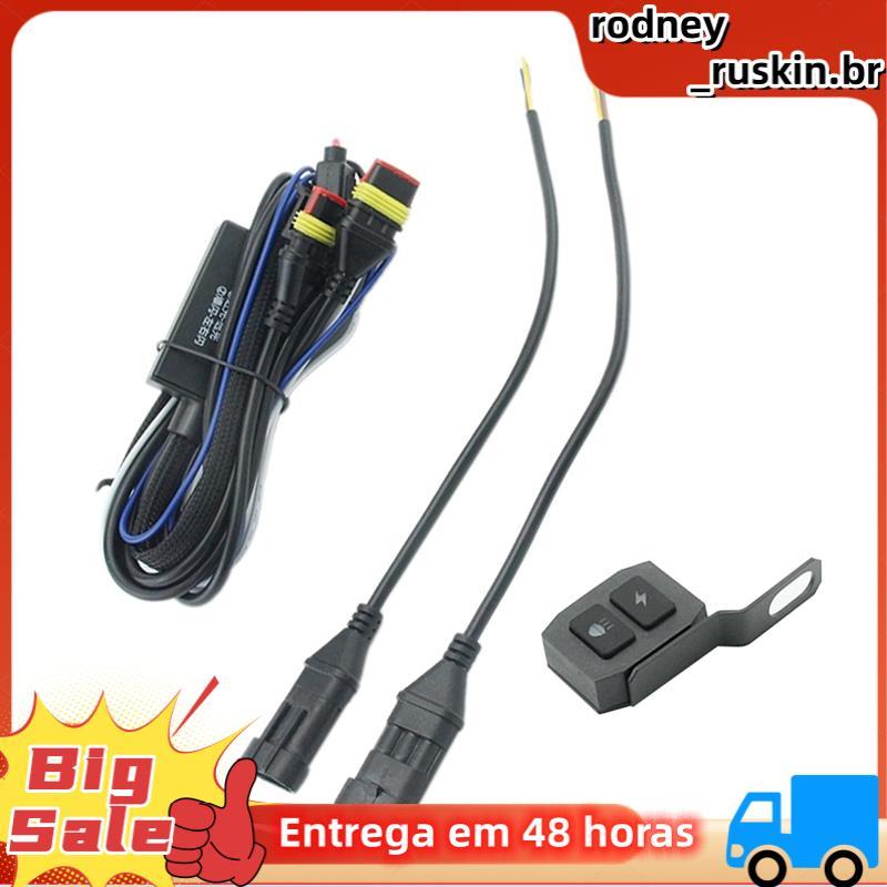 Motocicletas Led Luz De Nevoeiro Cablagem Fio Relé Para Moto Motocicleta Com Controlador Flash