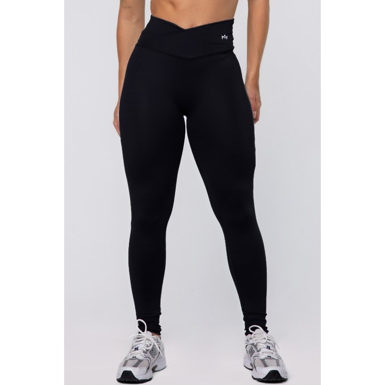 Calça Legging Básica Poliamida Cós Transpassado Boost