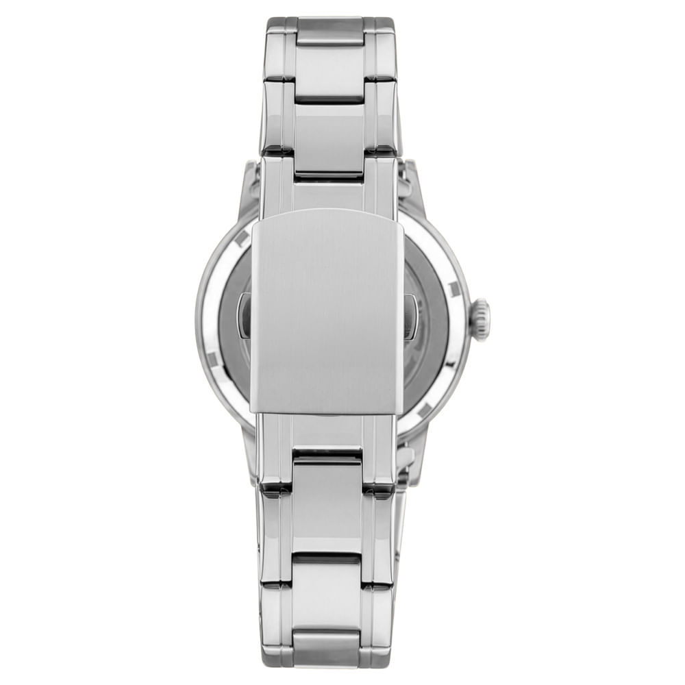 Relógio Technos Masculino Automático Open Heart Prata - G3265BK/1P