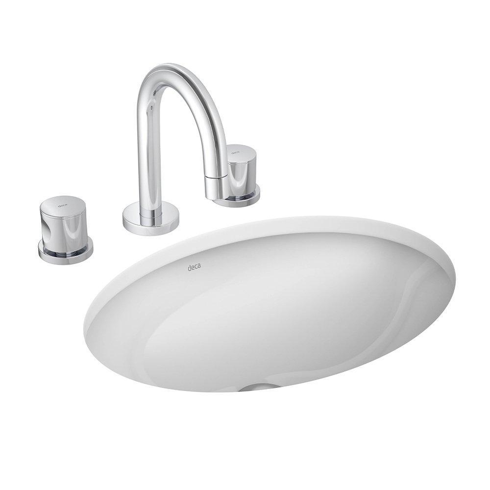 Cuba de Embutir Oval Deca 400x300mm Branco Gelo