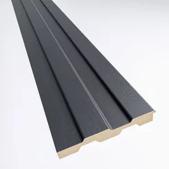 Painel Ripado em Placa 10,5x270cm (0,28m²) MDF Preto Moldufama Preto