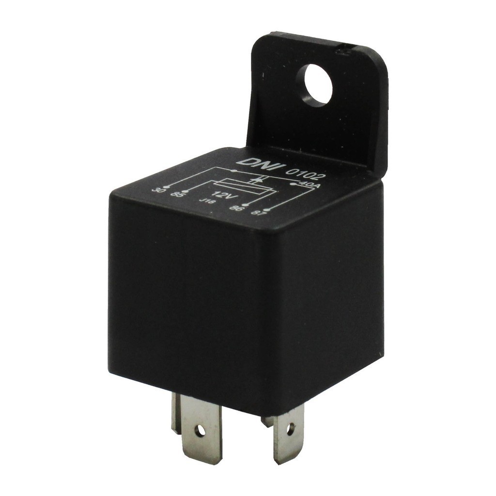 Rele Auxiliar Universal 12v 40a 4 Pinos C/suporte