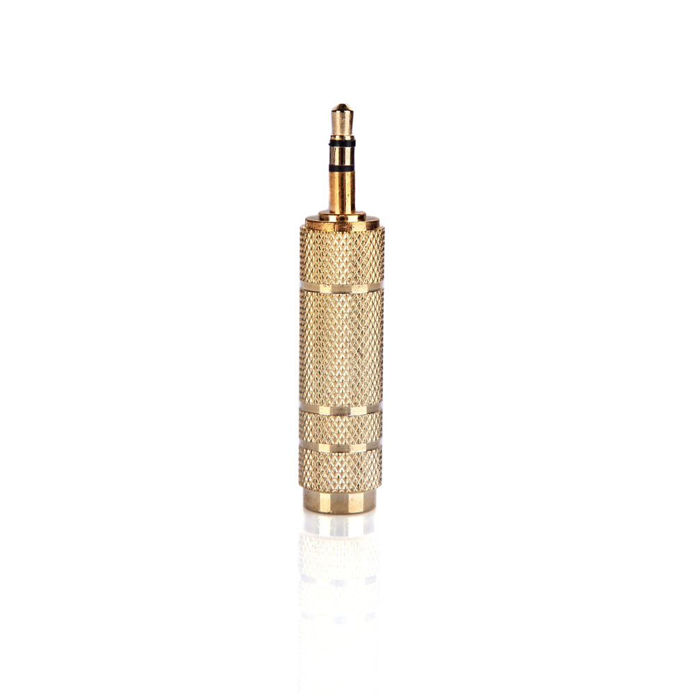 Adaptador de tomada de áudio banhado a ouro, conector de 3,5 mm a 6,5 ​​mm para guitarra, microfone, fone de ouvido,
