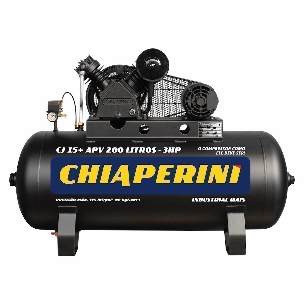 Compressor de ar 15 pés 3 HP 200L 15 APV Chiaperini 110/220V