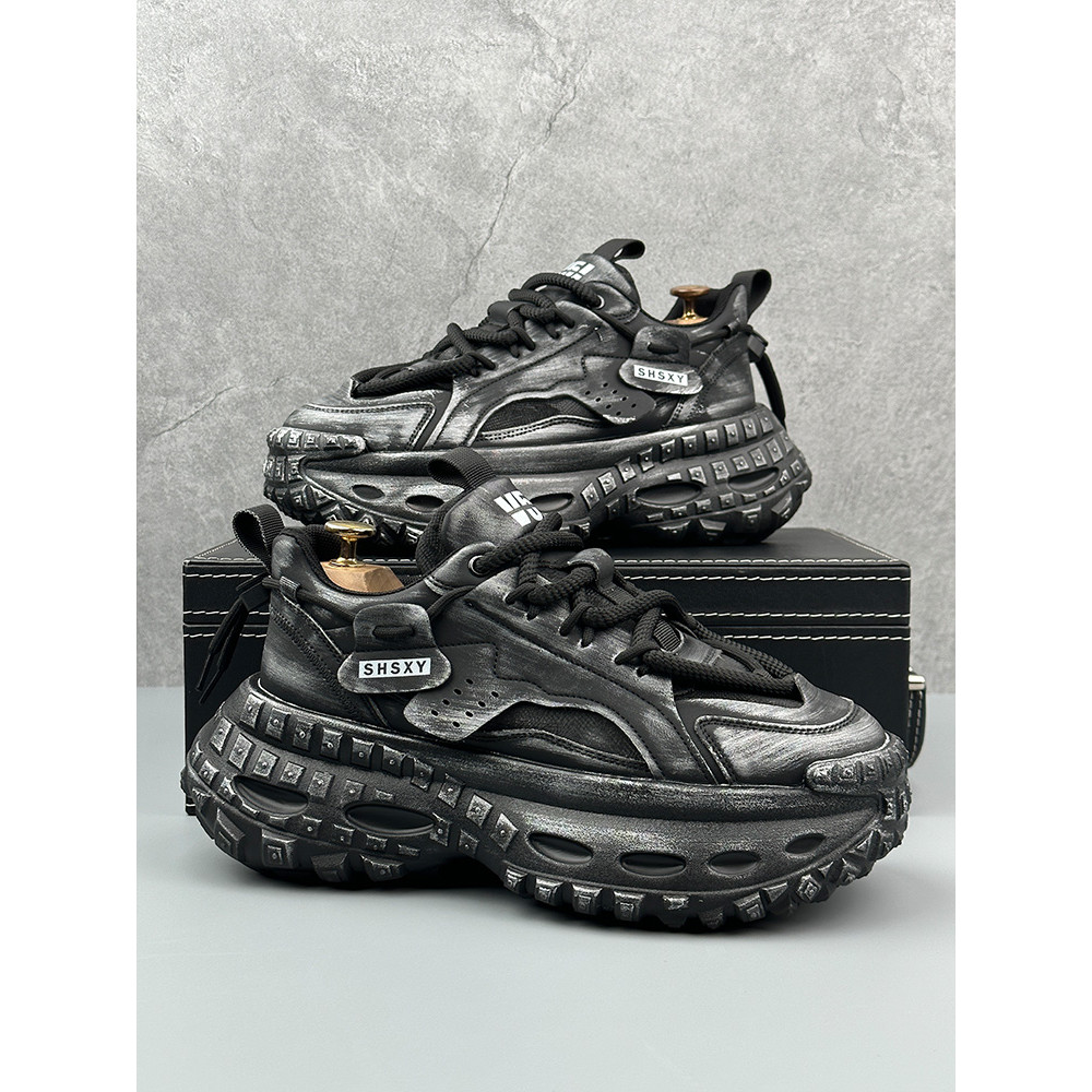 Sapatos masculinos 2026 primavera outono novo estilo de sola grossa aumentado pai sapatos esportivos masculinos sapatos