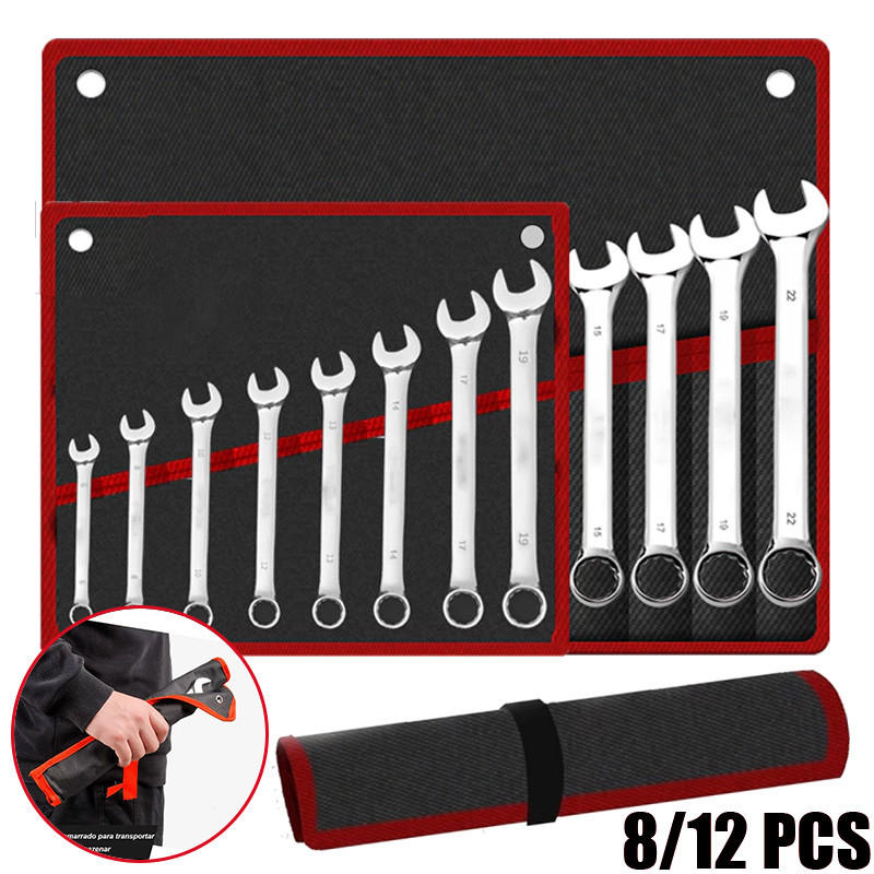 Jogo Chave Combinada Profissional Boca Estrela Aço Carbono Kit 8/12 Peças Mecânica Automotiva
