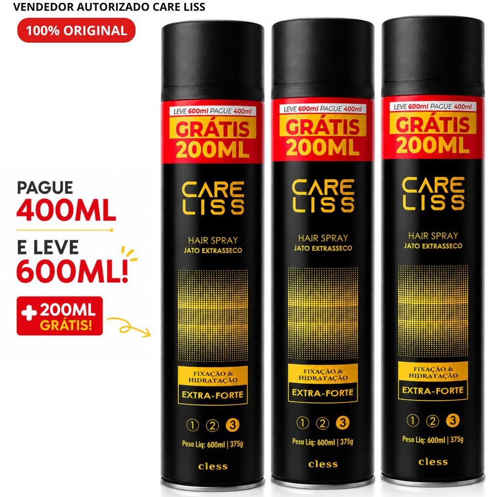 Hair Spray Care Liss Extra Forte 400ml Jato Contínuo