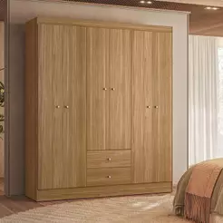 Guarda Roupa Casal Versa 6 Portas Bater Freijó Fosco Kit's Paraná