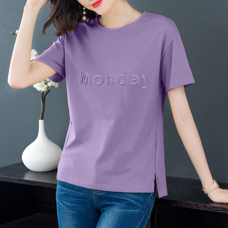 Camiseta de manga curta feminina 2023 verão novo estilo versão coreana roupas femininas soltas tamanho grande gordura mm