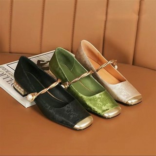 2026 sapatos Mary Jane de couro macio primavera outono novo estilo Retro All-Match estilo francês dedo do pé quadrado bo