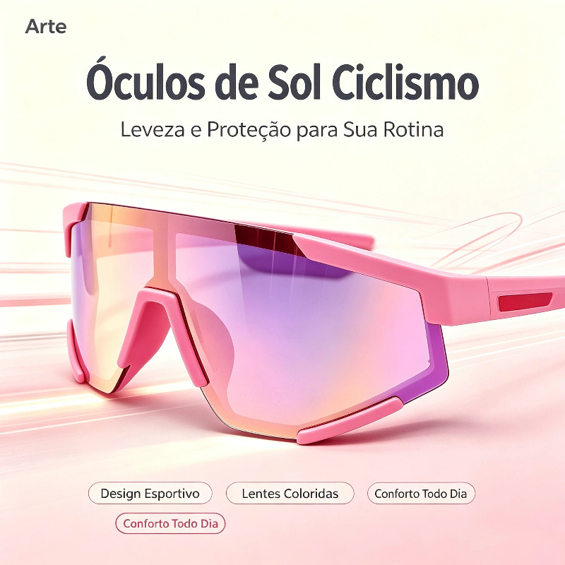 Óculos de sol esportivos confortáveis, adequados para ciclismo, corrida e atividades ao ar livre.