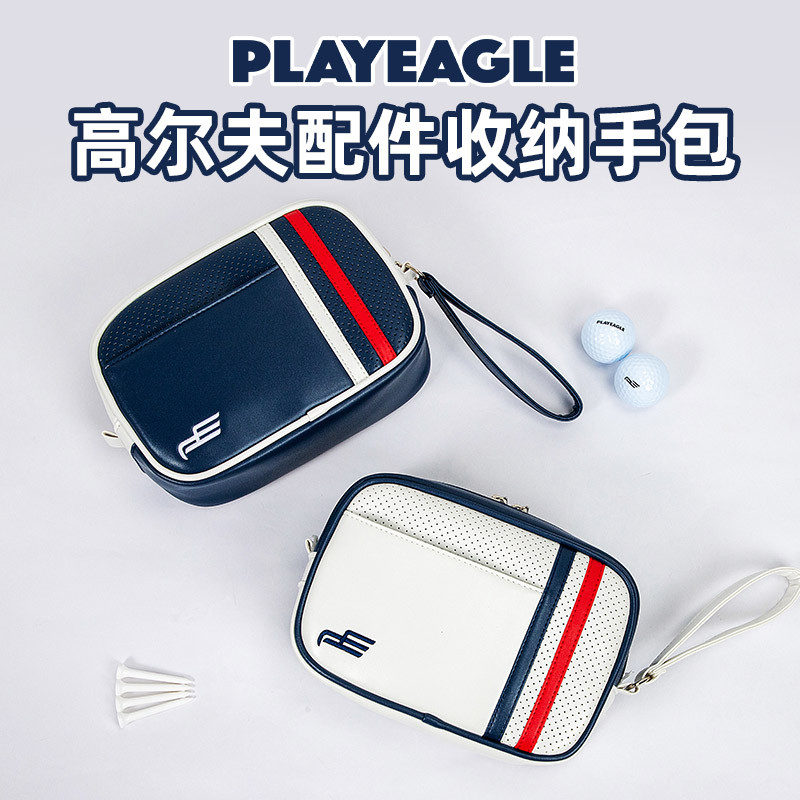Bolsa de moda estilo britânico de golfe, bolsa pequena para bola, à prova d'água, bolsa de bola PU
