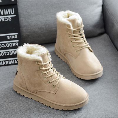 Sapatos De Inverno Femininos Botas De Tornozelo Casuais Neve Planas
