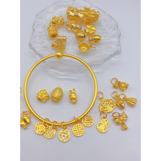 Areia ouro pulseira acessórios diy Material simulação cor de ouro método antigo dois mundos feliz lótus semente pingente