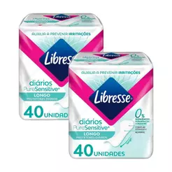 Kit 2 Protetores Diários Libresse Pure Sensitive Longo 40 unidades cada