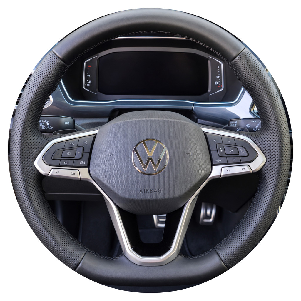 Capa de Volante Costurada Novo Polo e Virtus 2023 2024 Sob Medida Kit Completo