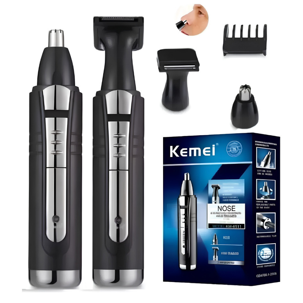 Barbeador e Aparador de Pelos Nasais e Orelha Kemei KM-6511 Recarregável Bivolt Portátil
