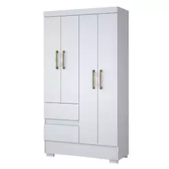 Guarda Roupas Solteiro 4 Portas 2 Gavetas Mel