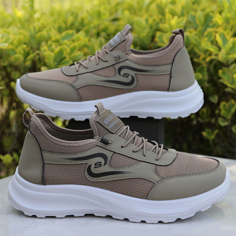 Sapatos masculinos verão confortável malha respirável capa pé preguiçoso tênis sola macia antiderrapante resistente ao d