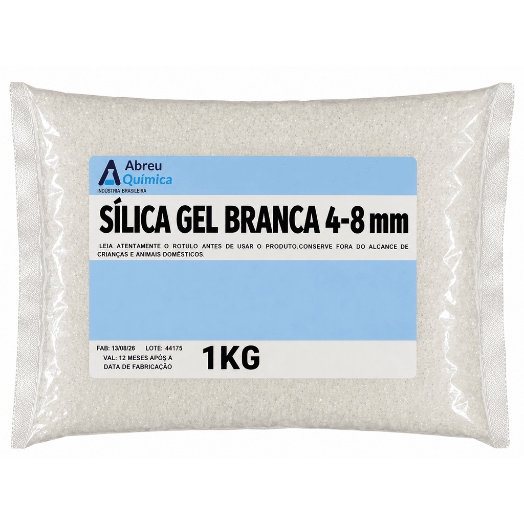 Sílica Gel Branca Desumidificante 4-8mm - Pct c/1kg