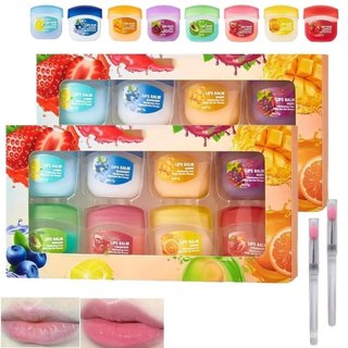 Conjunto de Batons e Brilhos Labiais 8Fruit, Conjunto Hidratante para Lábios, Máscara Labial 8Fruity, Adequado para lábi