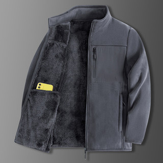 Outono inverno pai jaqueta forro de lã espessamento masculino solto estilo Jeep topo de meia-idade primavera jaqueta fin