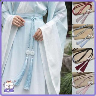 Cinto De Gravata De Cintura Hanfu , Estilo Chinês Tecido À Mão Com Pingente De Corda , Cincher Tradicional