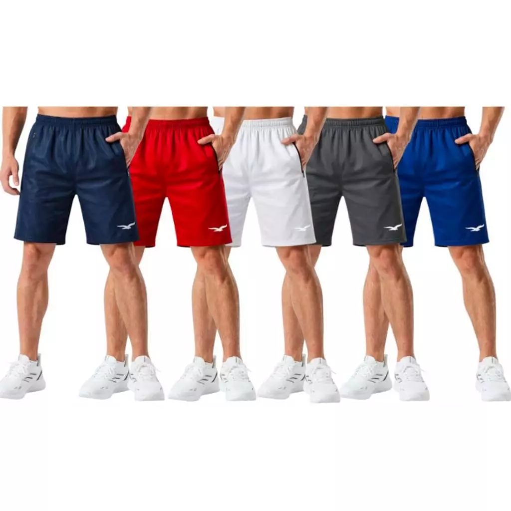 Kit 5 Bermudas Masculina Chimpa com Zíper Shorts Esportivo Academia Casual — imagem 1